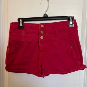 Red Refuge High-Waisted Jean Shorts